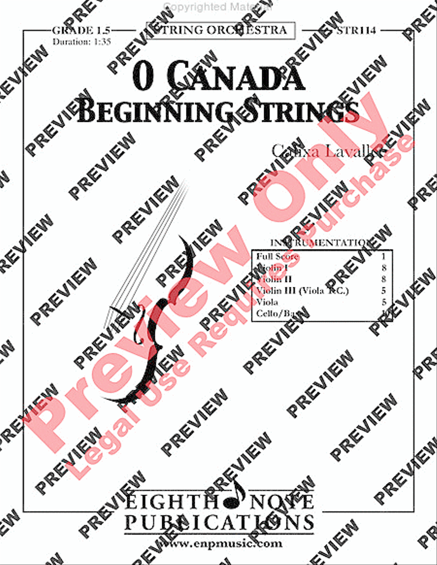 O Canada String Orchestra scores gallery preview page 2