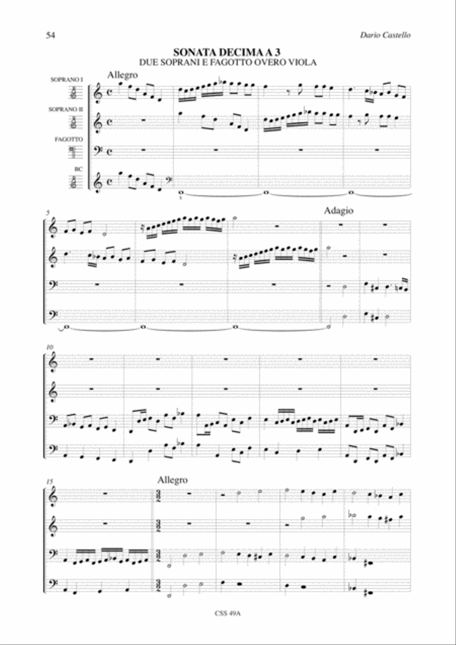 Instrumental Works - Vol. 2: Sonate concertate in stil moderno for one, two, three, four-parts and Continuo (Venezia, 1629) 4-Part scores gallery preview page 12