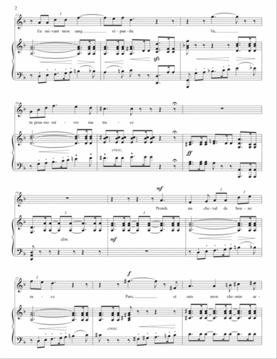 DUPARC: Le Manoir de Rosemonde (transposed to D minor) Voice scores gallery preview page 3
