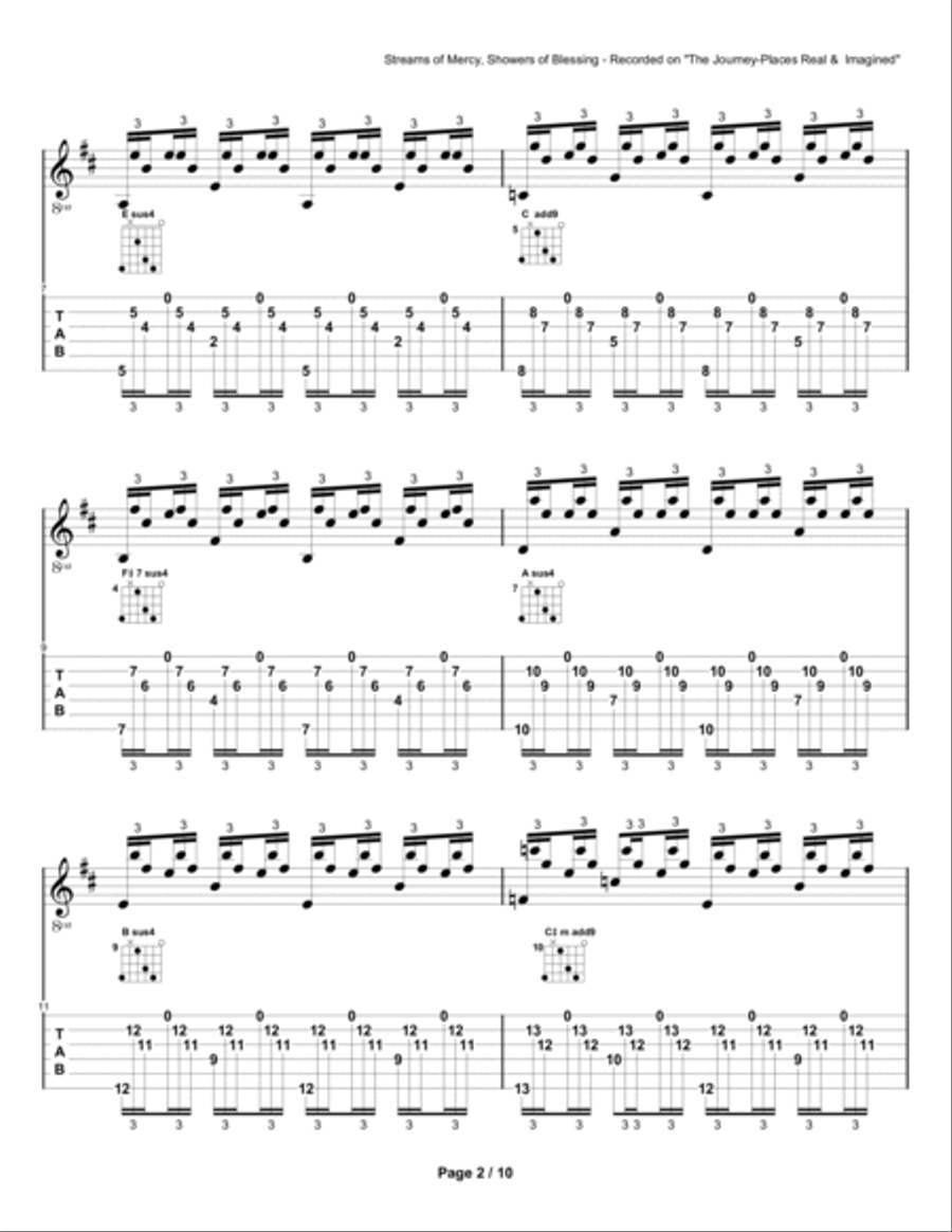 Streams of Mercy Shower of Blessing Acoustic Guitar scores gallery preview page 2