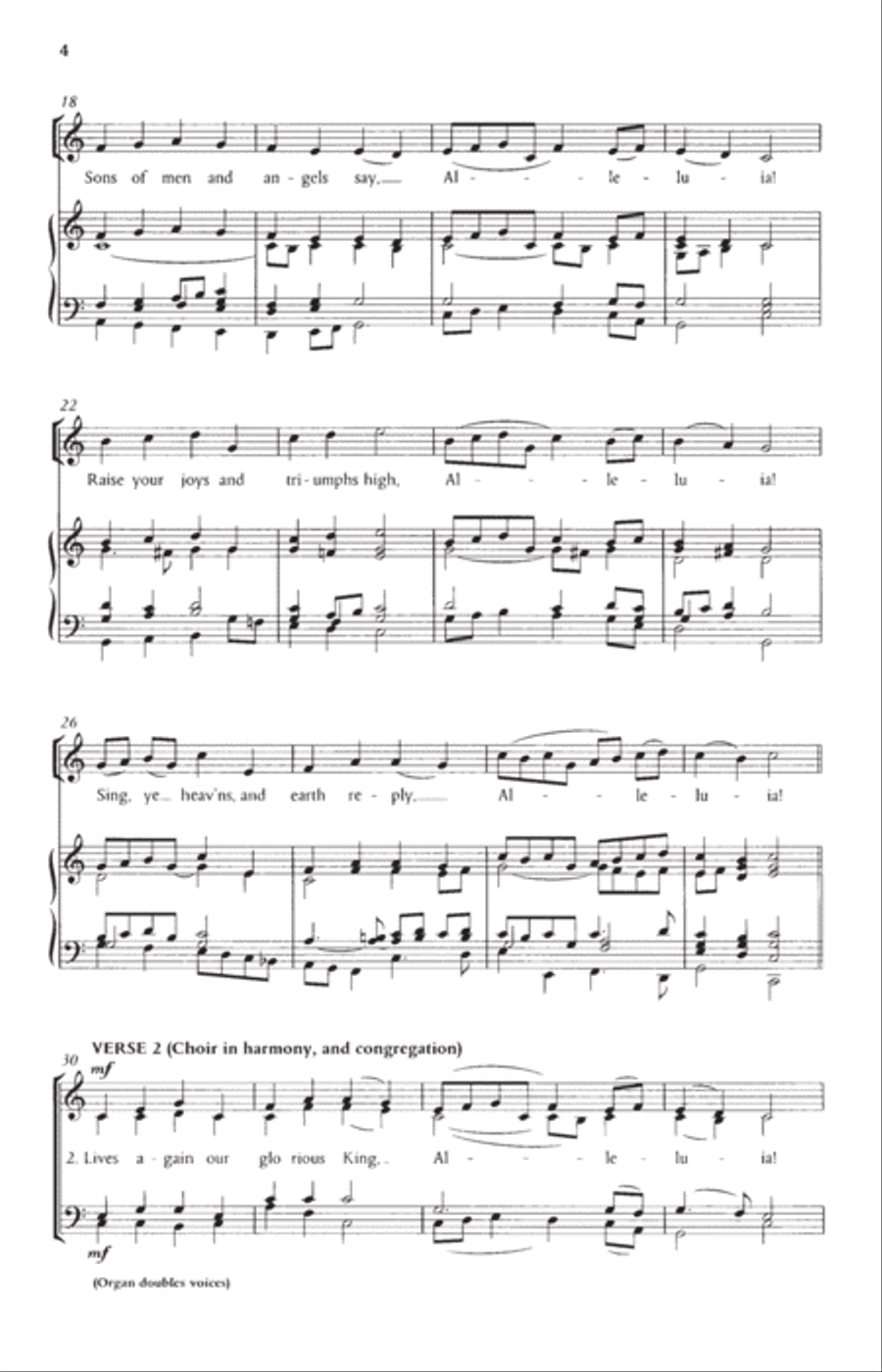 Christ the Lord is risen today 4-Part scores gallery preview page 4