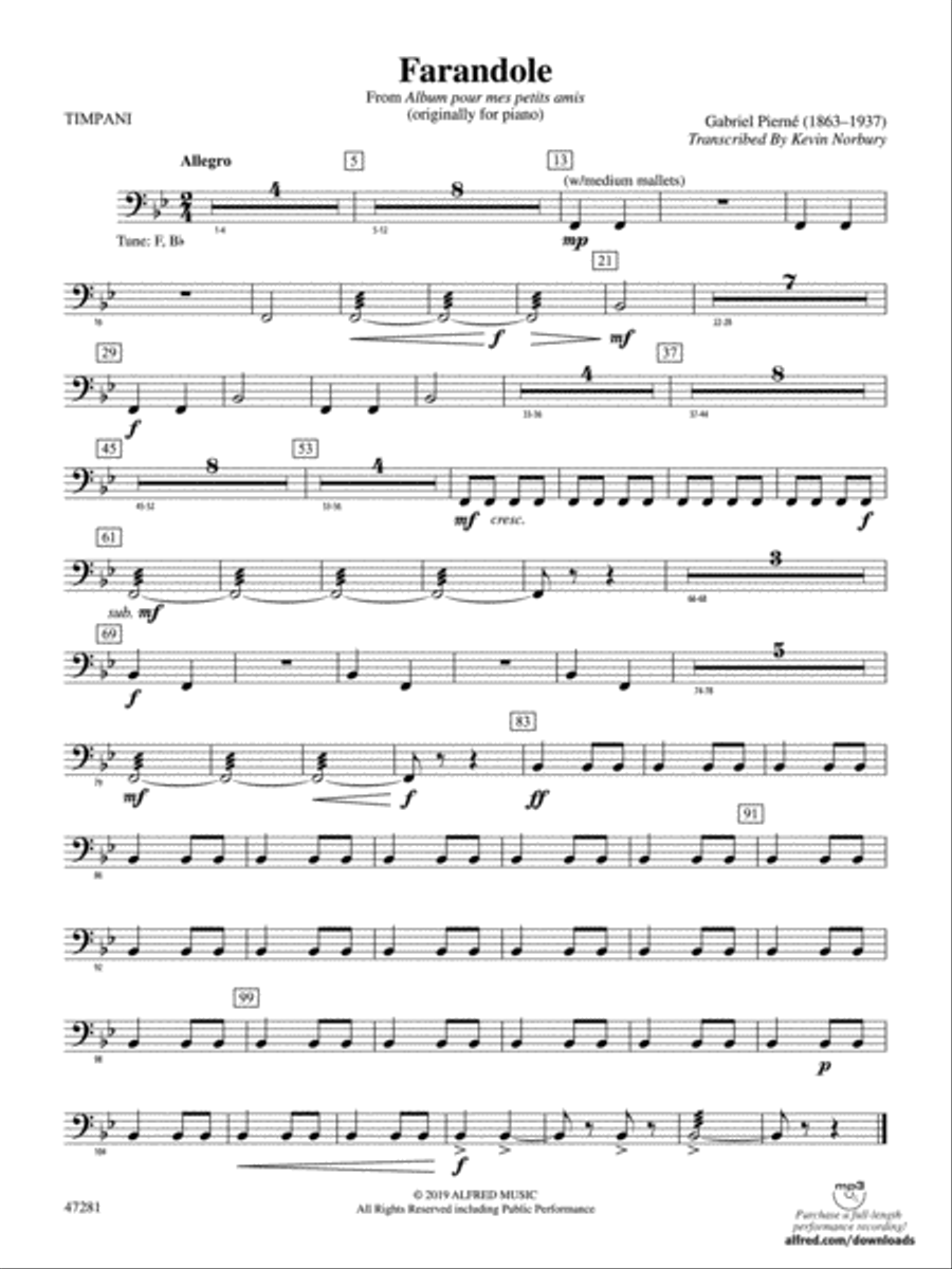 Farandole: Timpani Concert Band scores gallery preview page 1