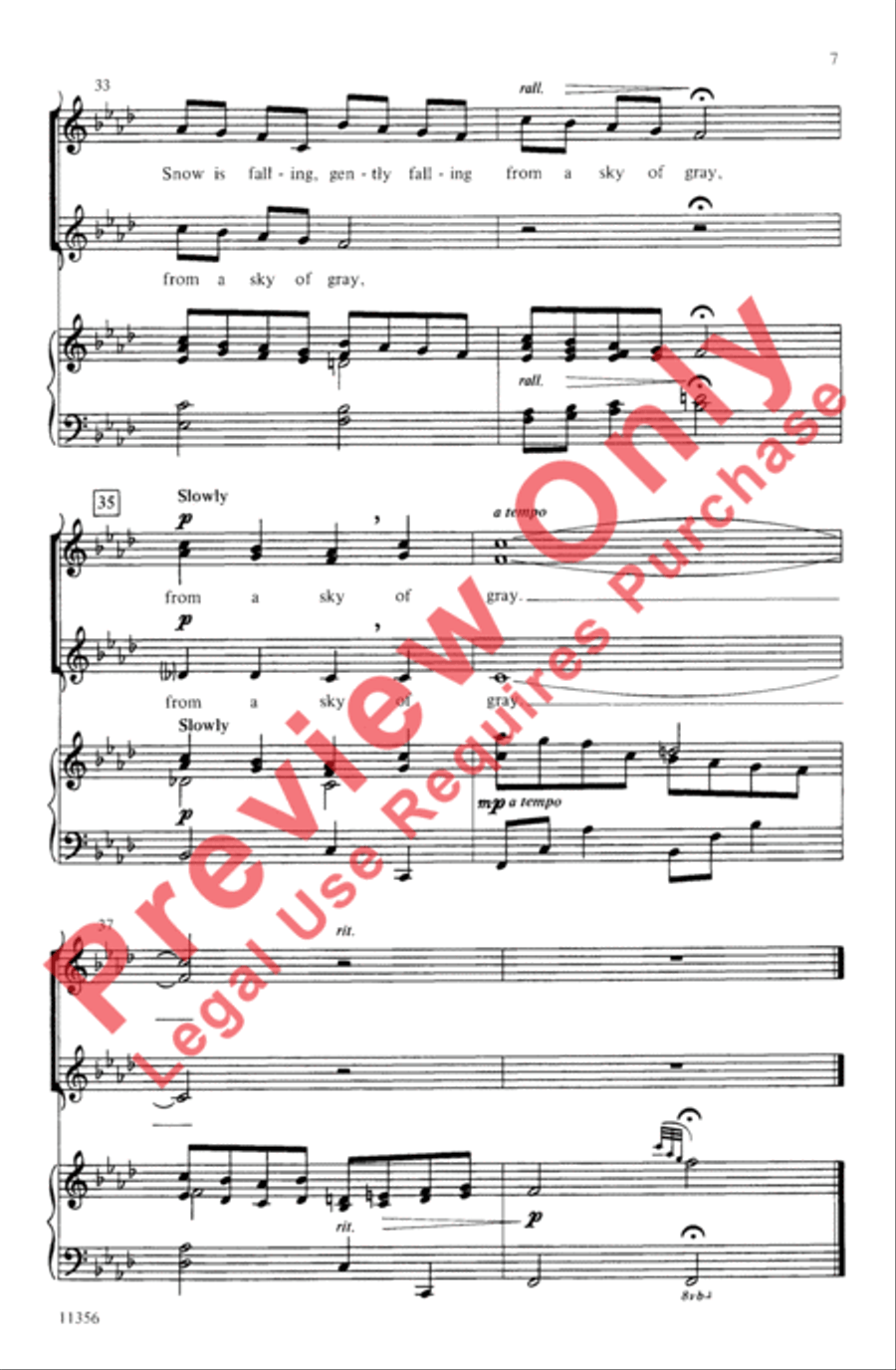 Snow Is Falling Women's Choir scores gallery preview page 7