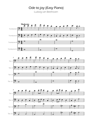 Ode To Joy - Easy Trombone Quartet