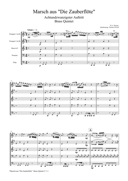 The Magic Flute March - Mozart - Brass Quintet