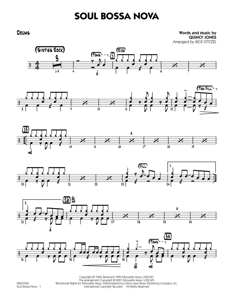 Soul Bossa Nova - Drums Jazz Ensemble scores gallery preview page 1
