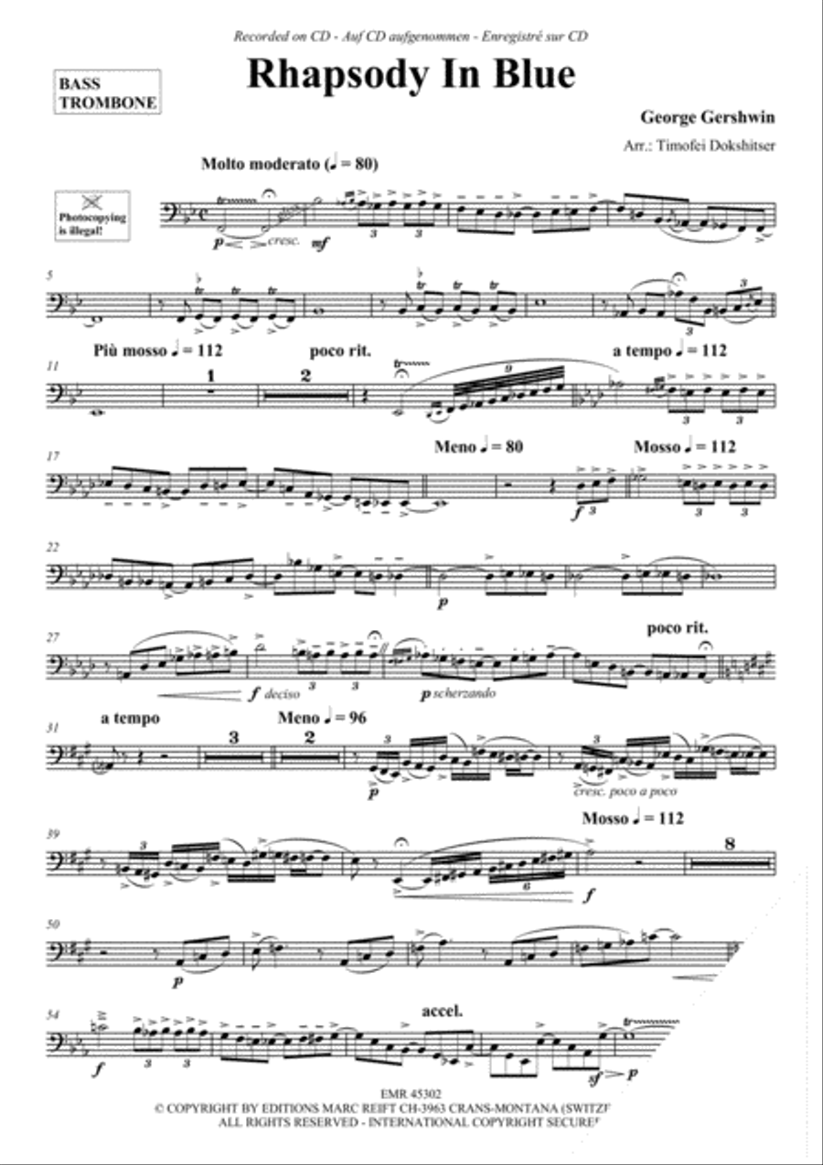 Rhapsody In Blue Bass Trombone scores gallery preview page 3