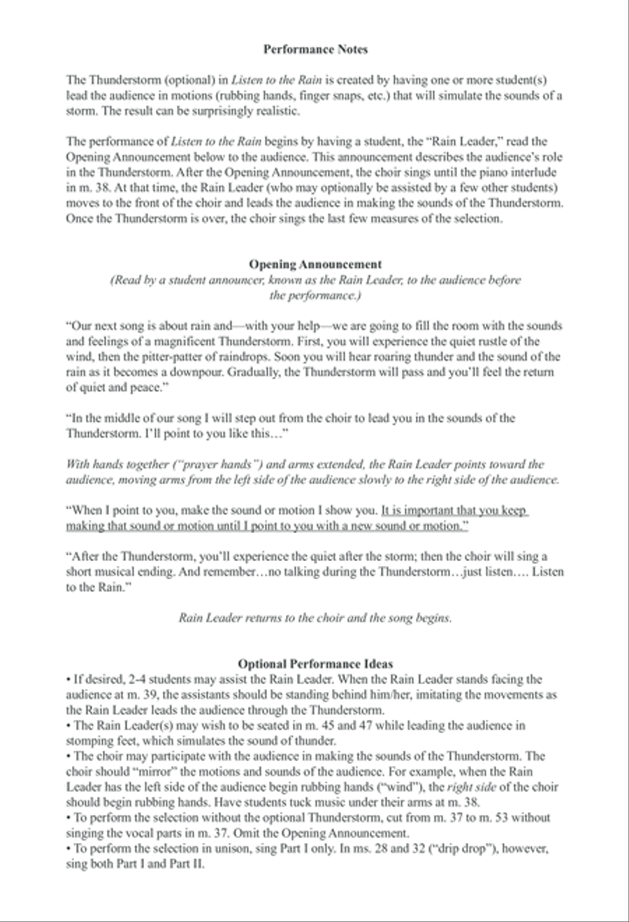 Listen to the Rain Listen to the Rain Unison Choir scores gallery preview page 2