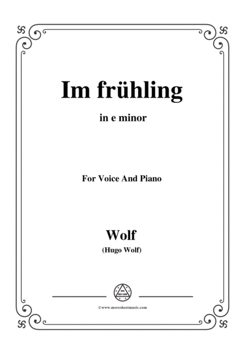 Wolf-Im frühling in e minor,for Voice and Piano image number null