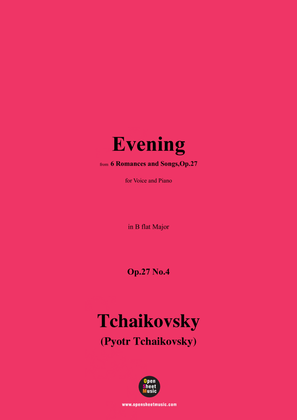 Book cover for Tchaikovsky-Evening,in B flat Major,Op.27 No.4