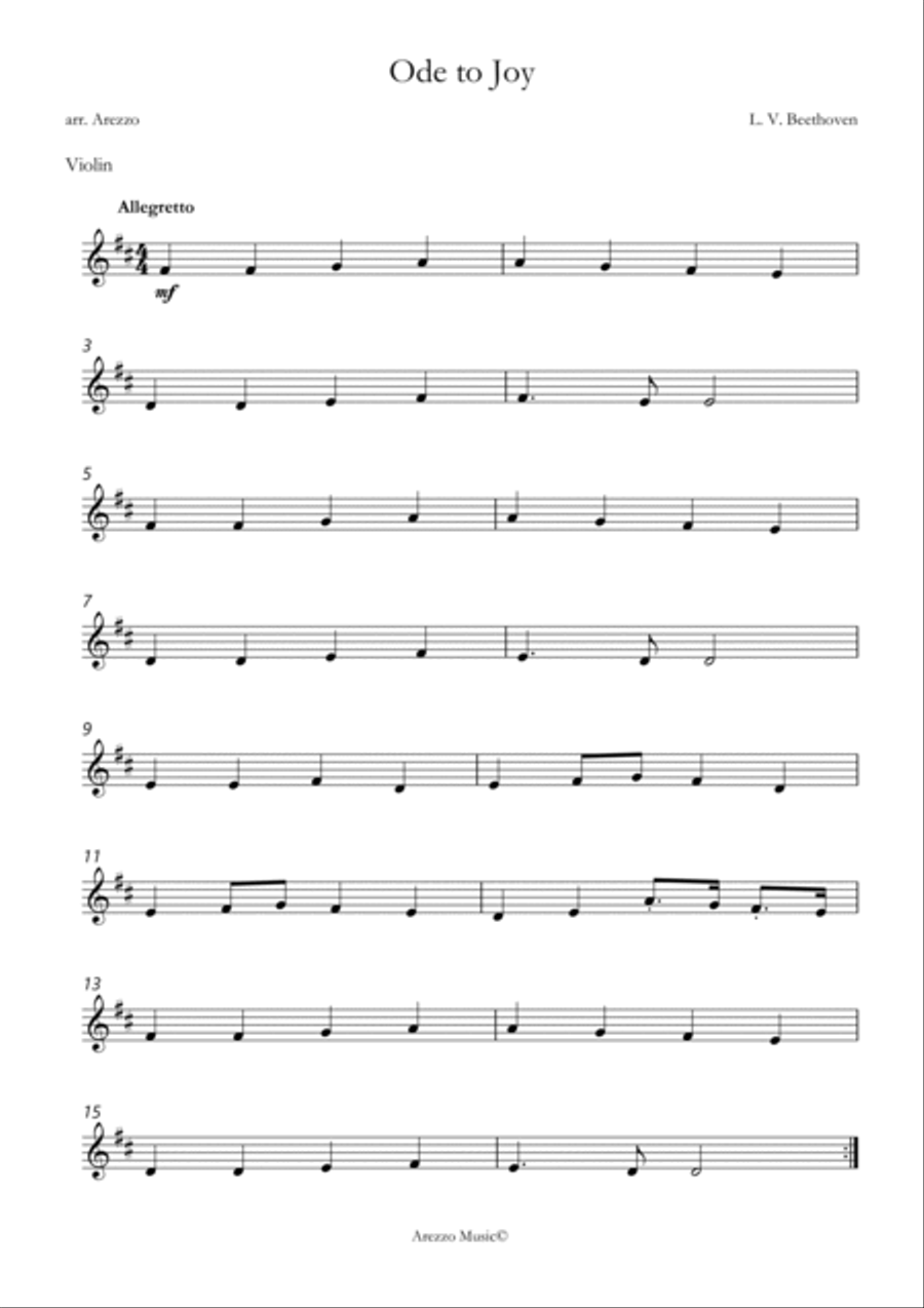 violin and cello duo ode to joy arezzo sheet music engraver Chamber Music scores gallery preview page 2