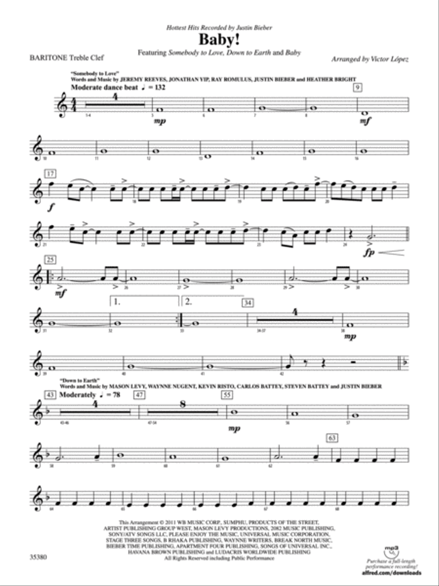 Baby!: Baritone T.C. Concert Band scores gallery preview page 1