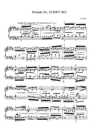 Bach Prelude and Fugue No. 18 BWV 863 in G-sharp Minor. The Well-Tempered Clavier Book I