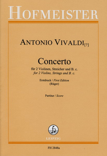 Concerto fur 2 Violinen, Streicher und B.c. / Partitur