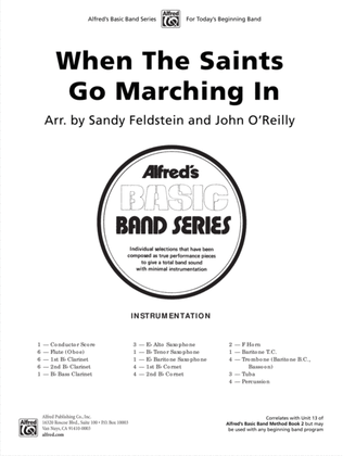 Book cover for When the Saints Go Marching In: Score