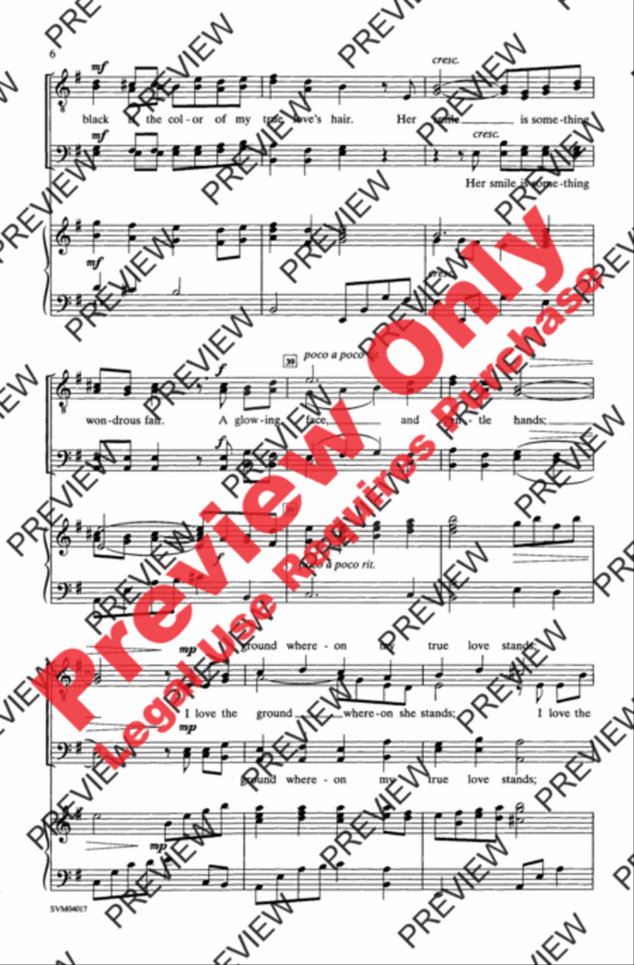 Black Is the Color of My True Love's Hair Men's Choir scores gallery preview page 6