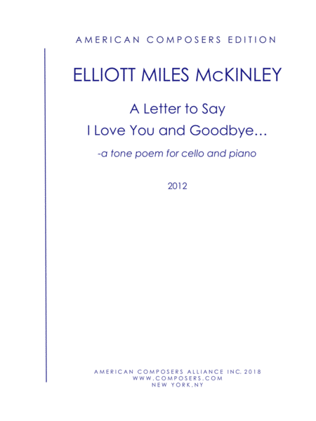 [McKinley] A Letter to Say I Love You and Goodbye...