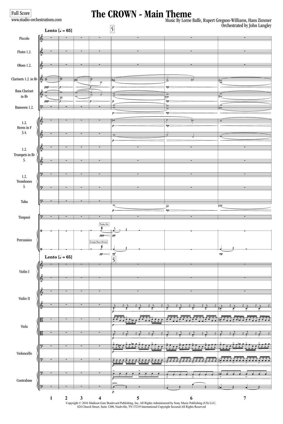 The Crown Main Theme Full Orchestra scores gallery preview page 2