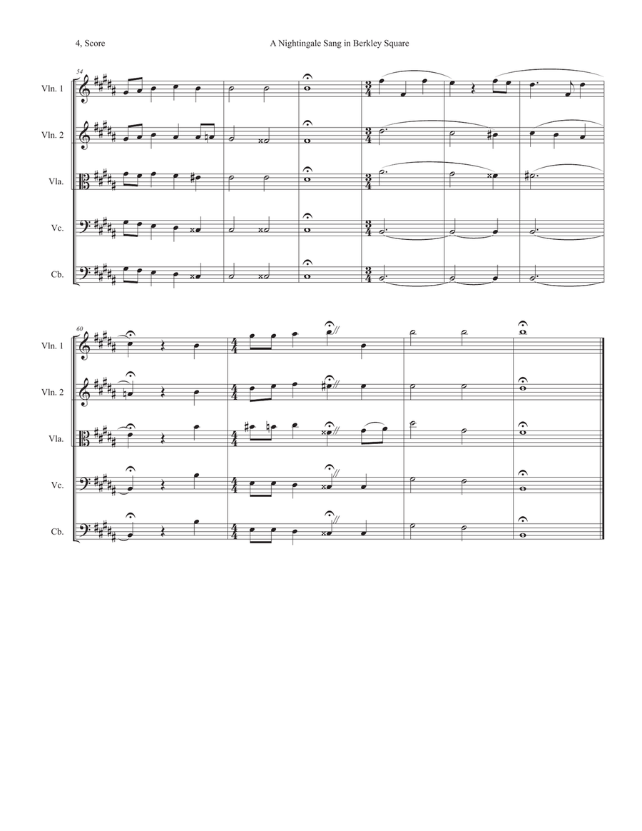 A Nightingale Sang In Berkeley Square String Orchestra scores gallery preview page 4