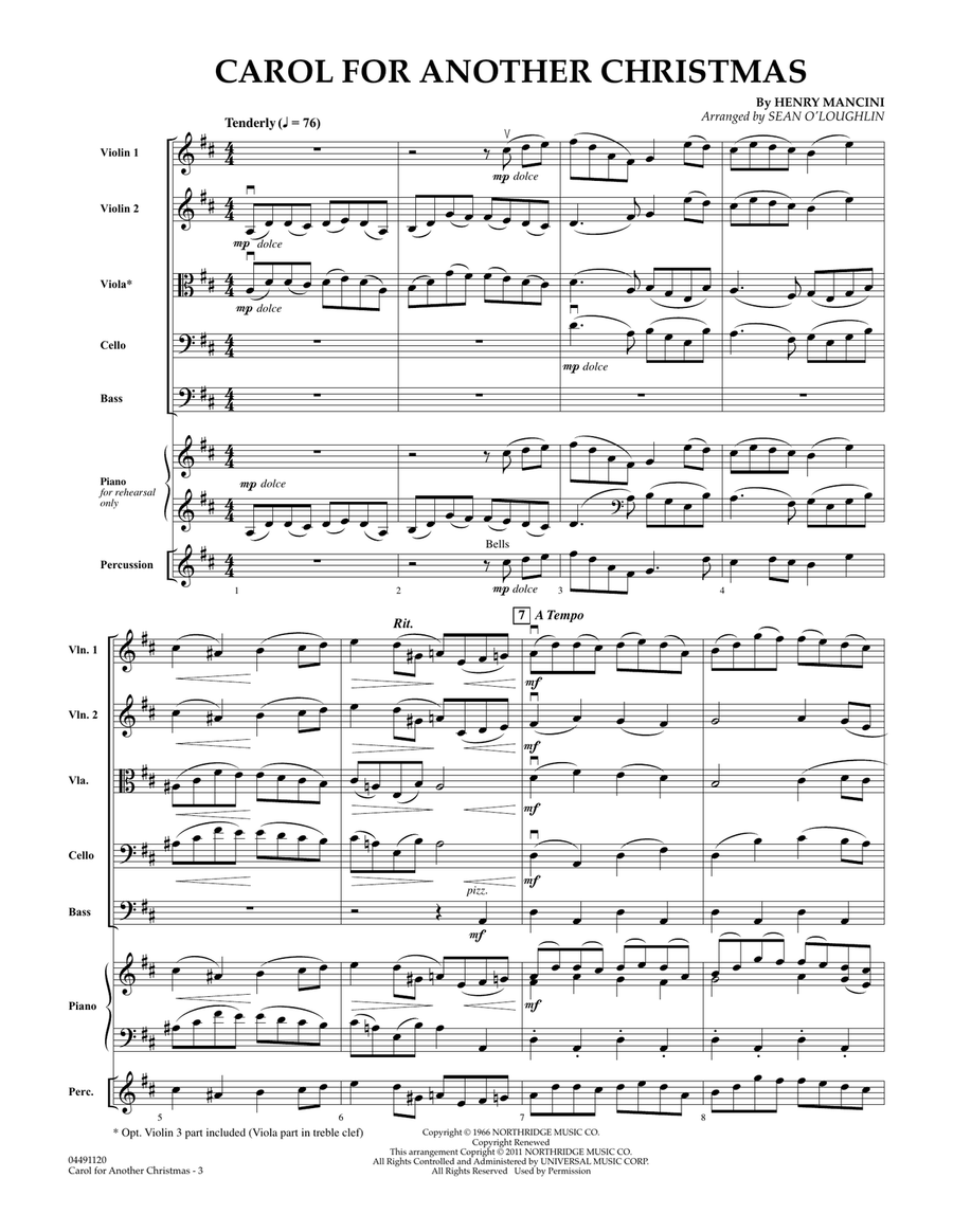 Carol For Another Christmas - Full Score Orchestra scores gallery preview page 2