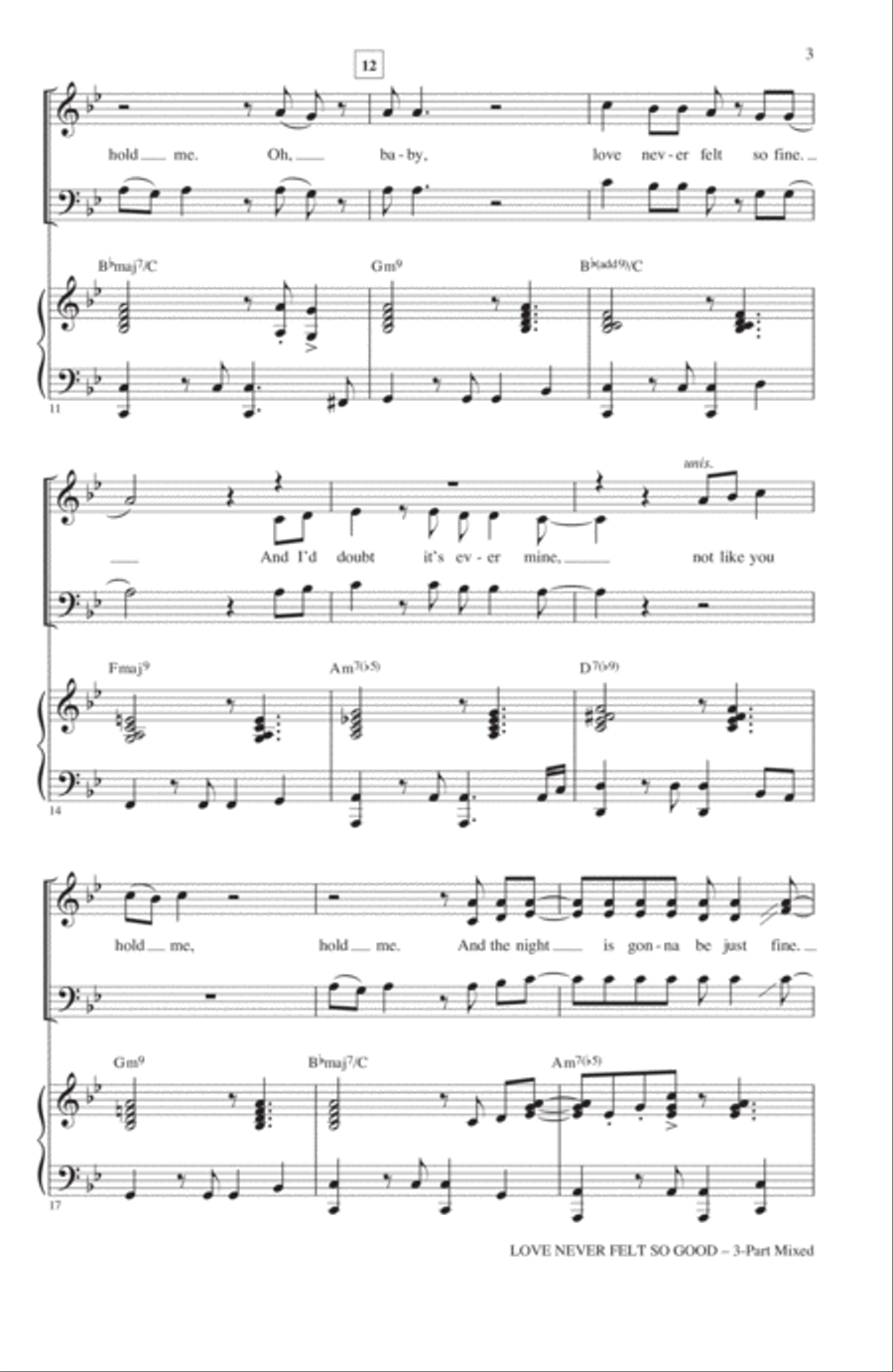 Love Never Felt So Good 3-Part scores gallery preview page 2
