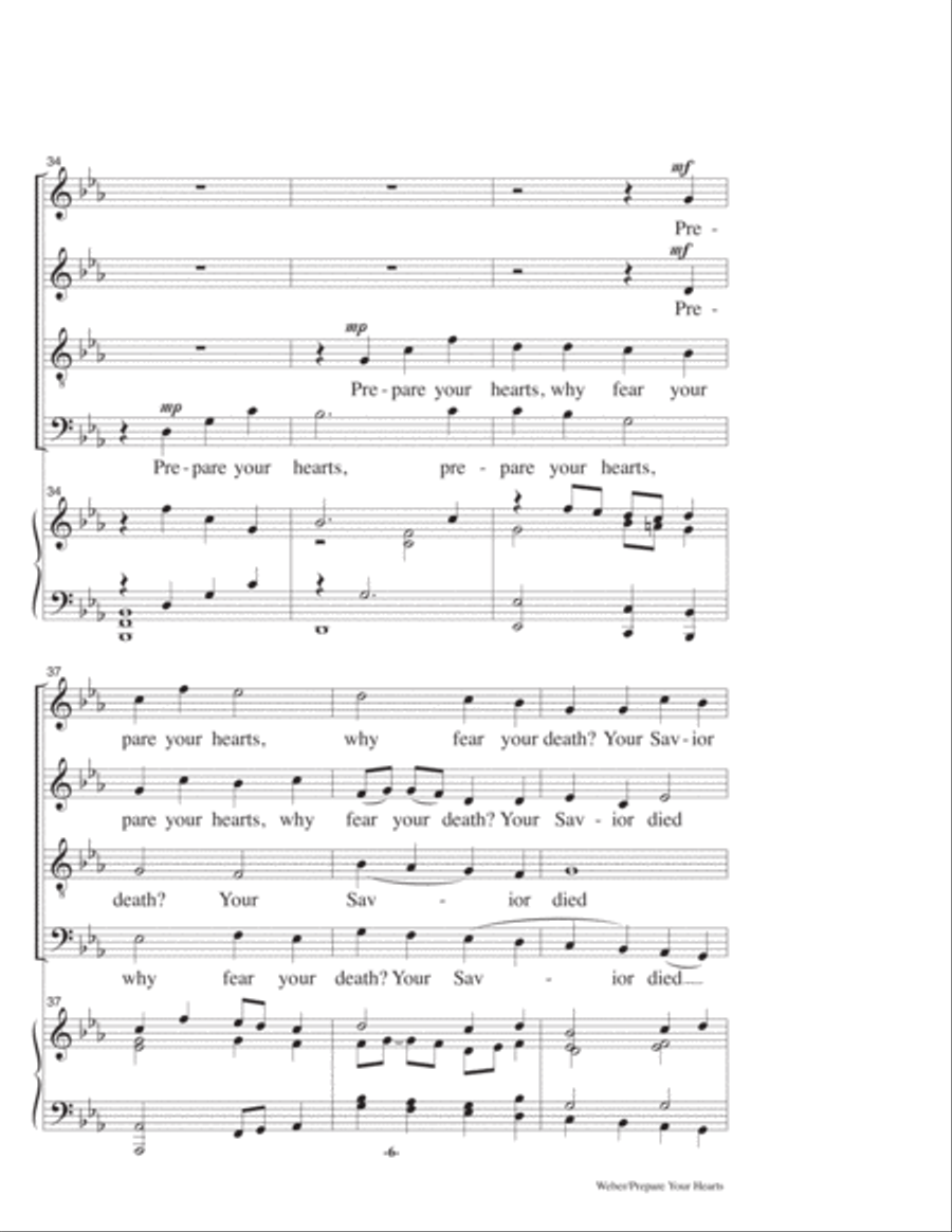 Prepare Your Hearts, for SATB and piano 4-Part scores gallery preview page 6