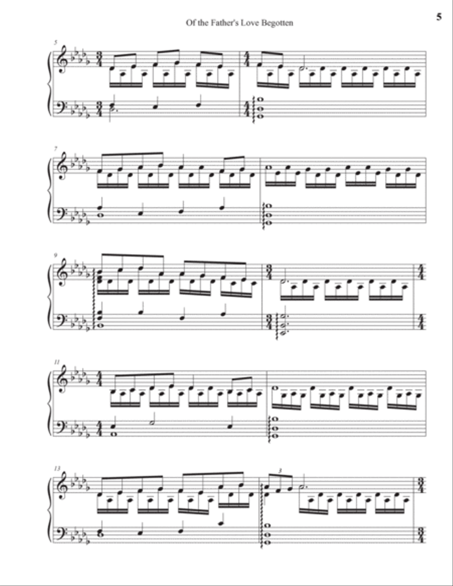 Of the Father's Love Begotten Piano Solo scores gallery preview page 5