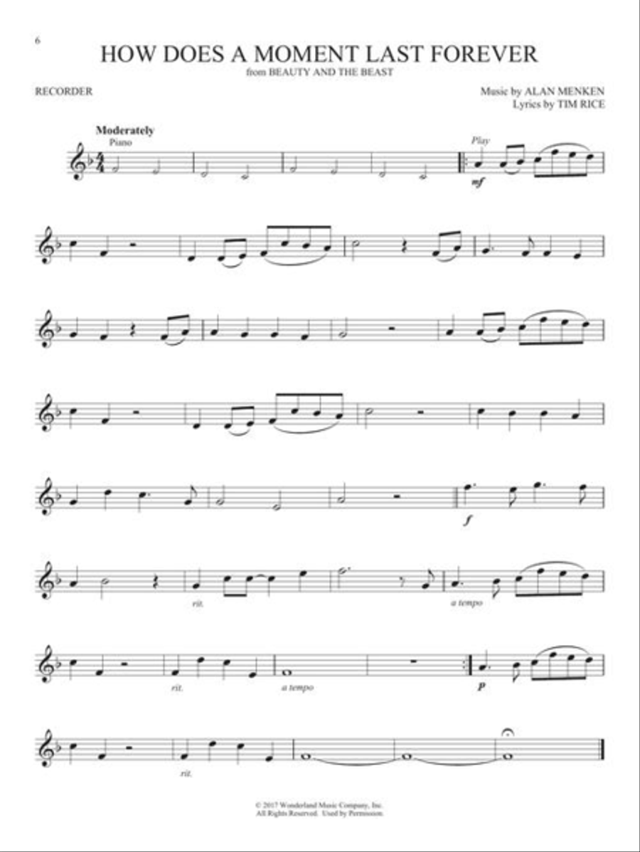 Favorite Disney Songs Recorder scores gallery preview page 5