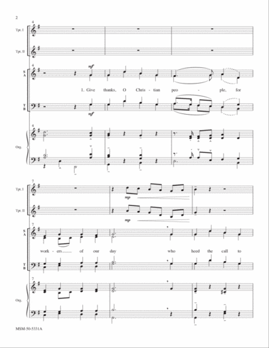 Give Thanks, O Christian People Choir scores gallery preview page 2