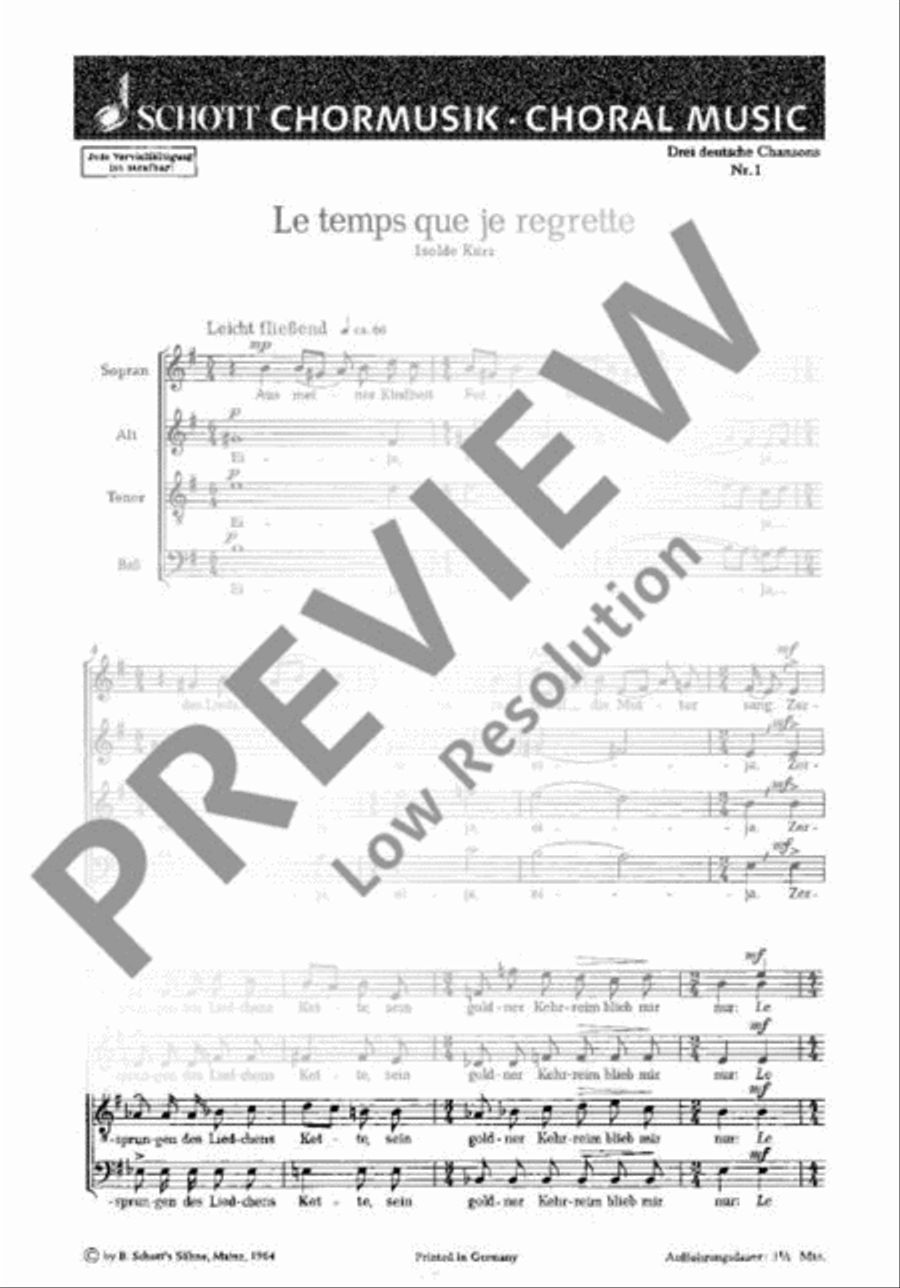 3 deutsche Chansons Mixed Choir scores gallery preview page 2