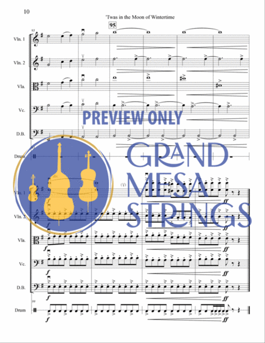 Twas in the Moon of Wintertime Twas in the Moon of Wintertime String Orchestra scores gallery preview page 11