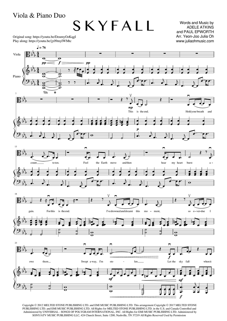 Skyfall Viola scores gallery preview page 1