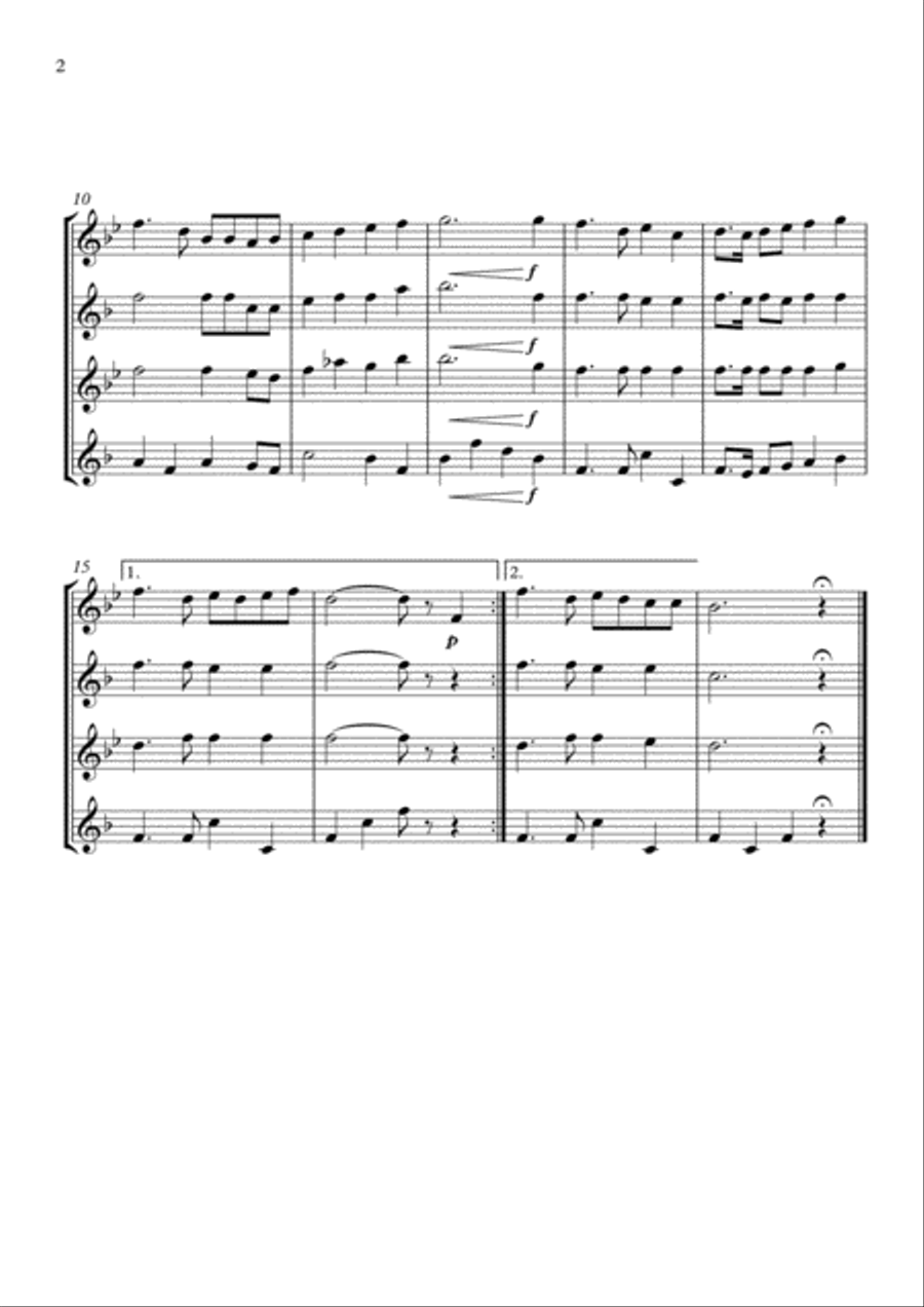 Himni i Flamurit Woodwind Quartet scores gallery preview page 2