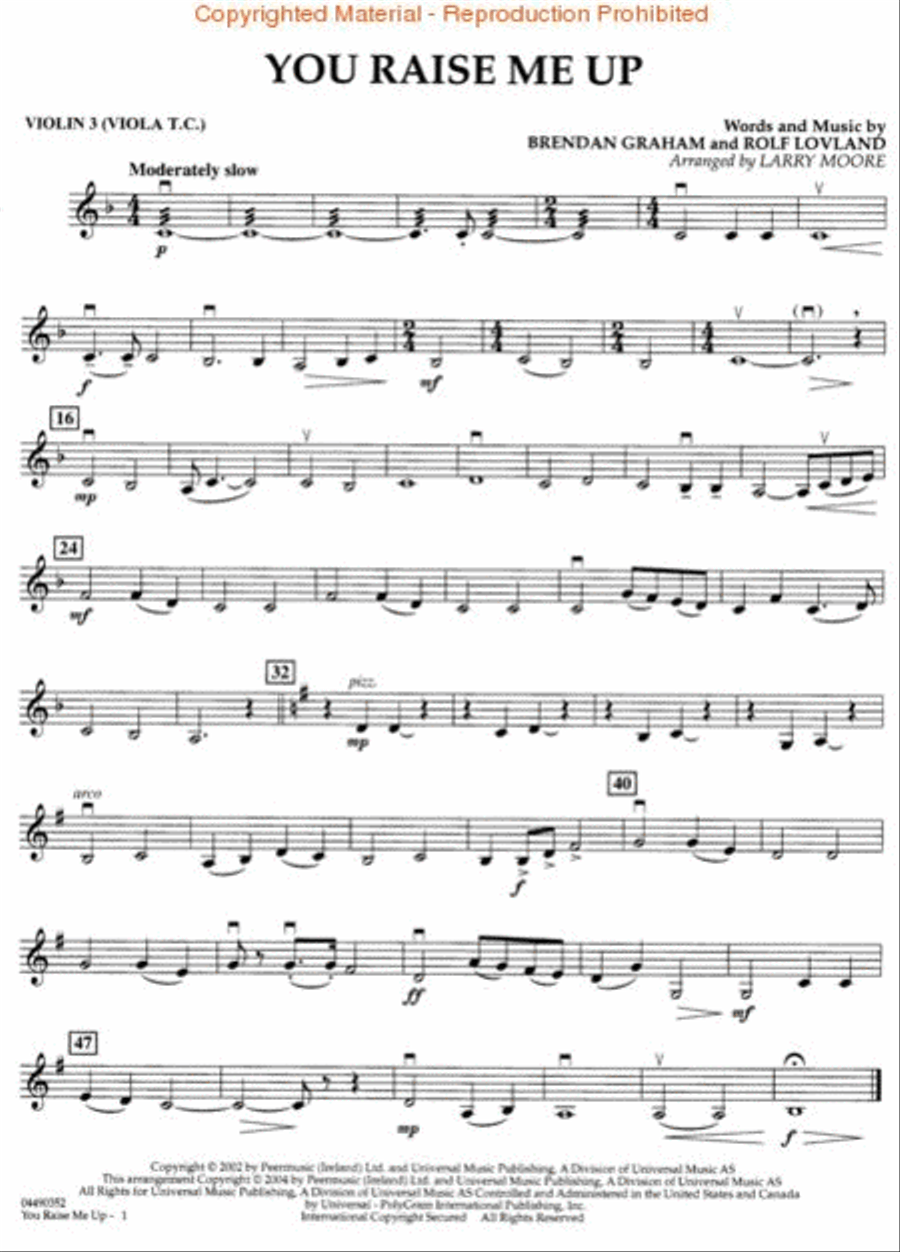 You Raise Me Up String Orchestra scores gallery preview page 3