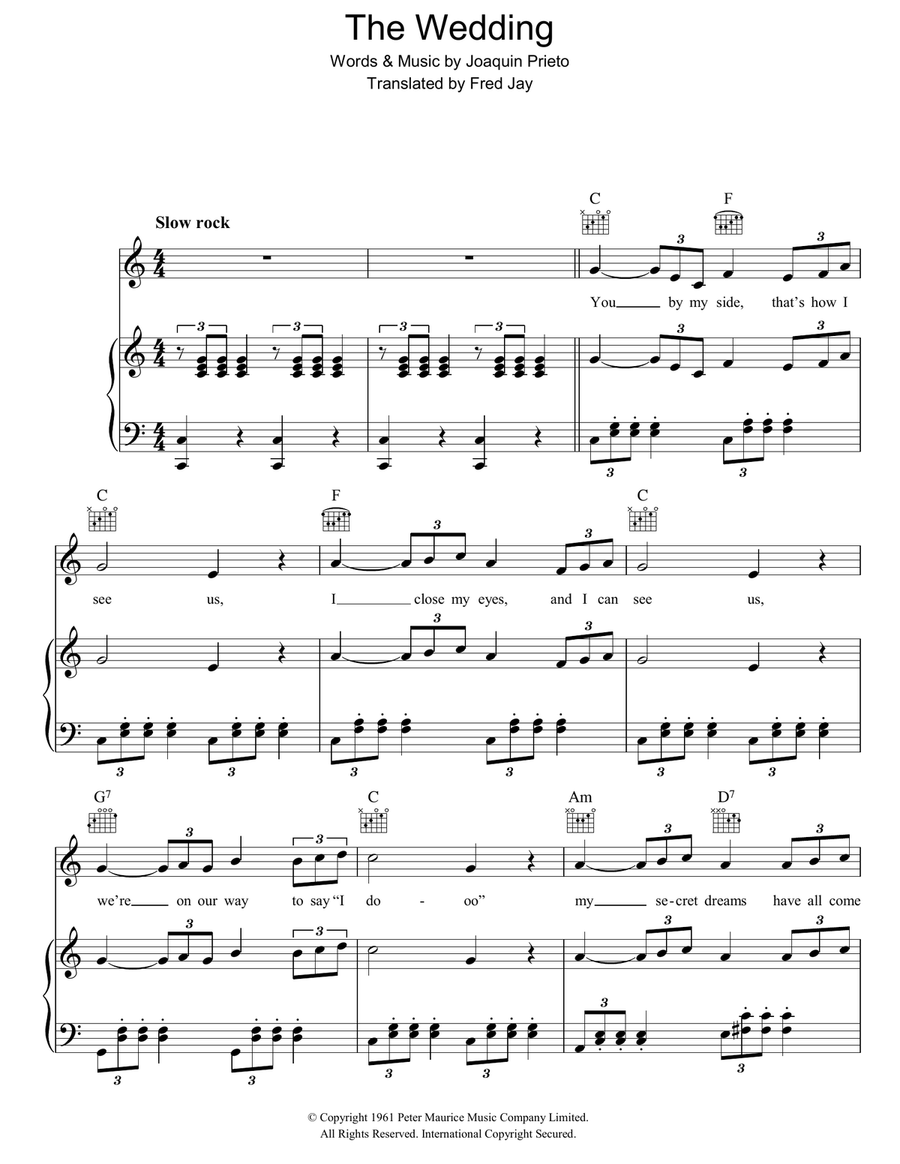 The Wedding Piano, Vocal, Guitar scores gallery preview page 1