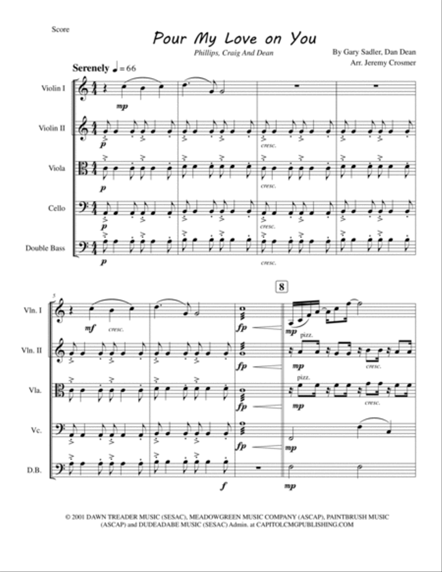Pour My Love On You String Quartet scores gallery preview page 2