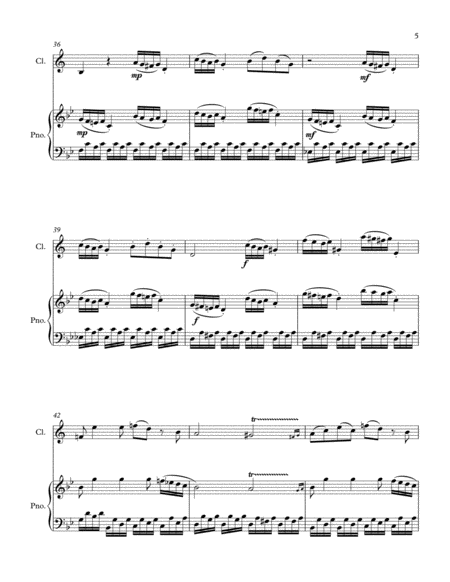 Allegro from Violin Sonata in Bb Major, K.8 for Clarinet Solo image number null