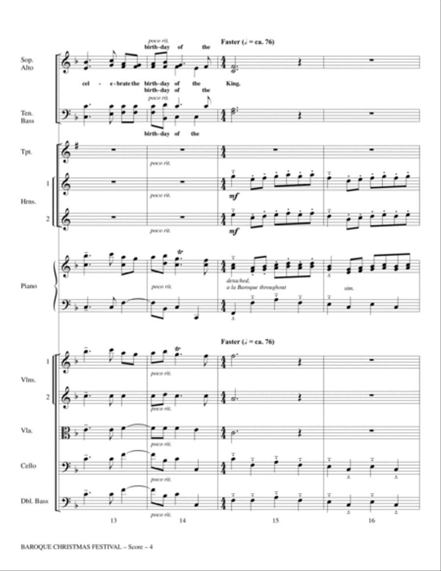 Baroque Christmas Festival (Medley) - Full Score Choir scores gallery preview page 4