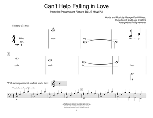 Book cover for Can't Help Falling In Love (arr. Phillip Keveren)