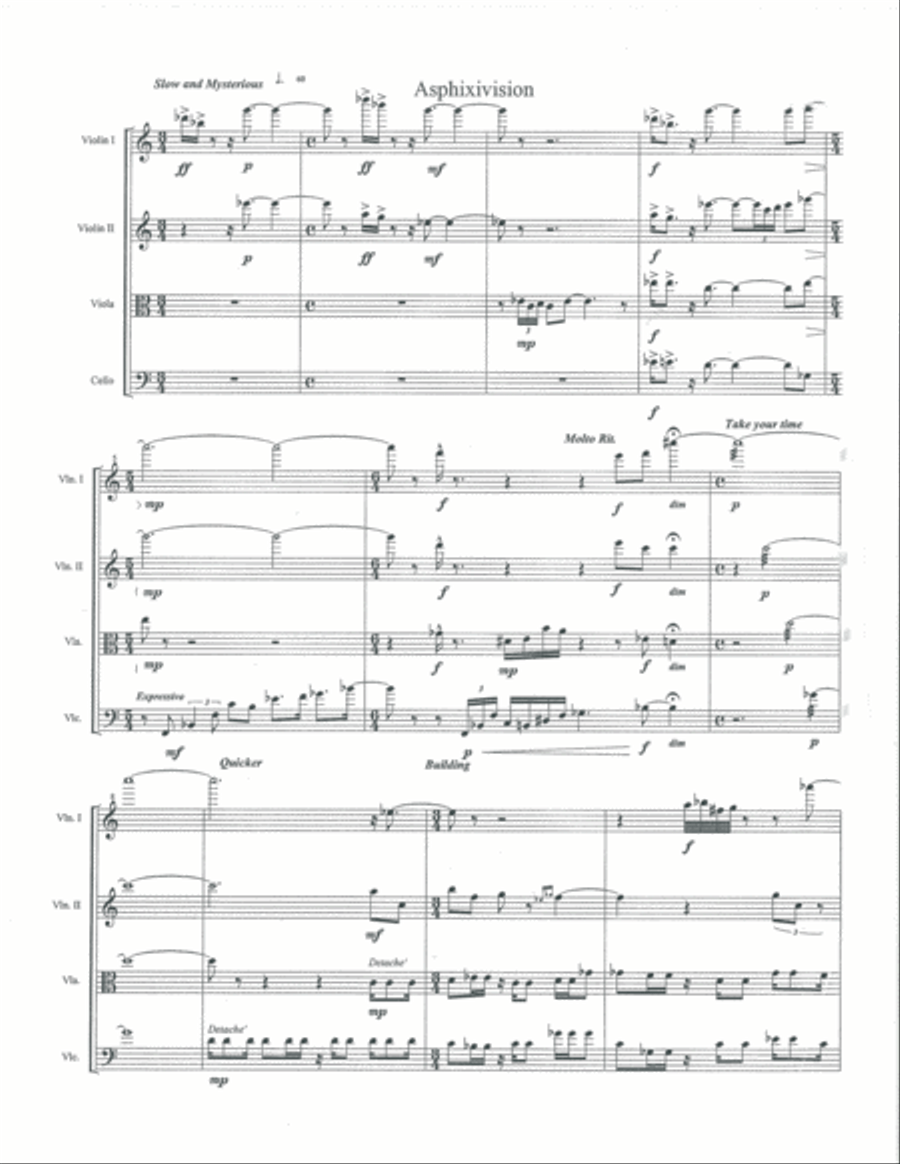 Asphixivision (Score & Parts) Chamber Orchestra scores gallery preview page 1
