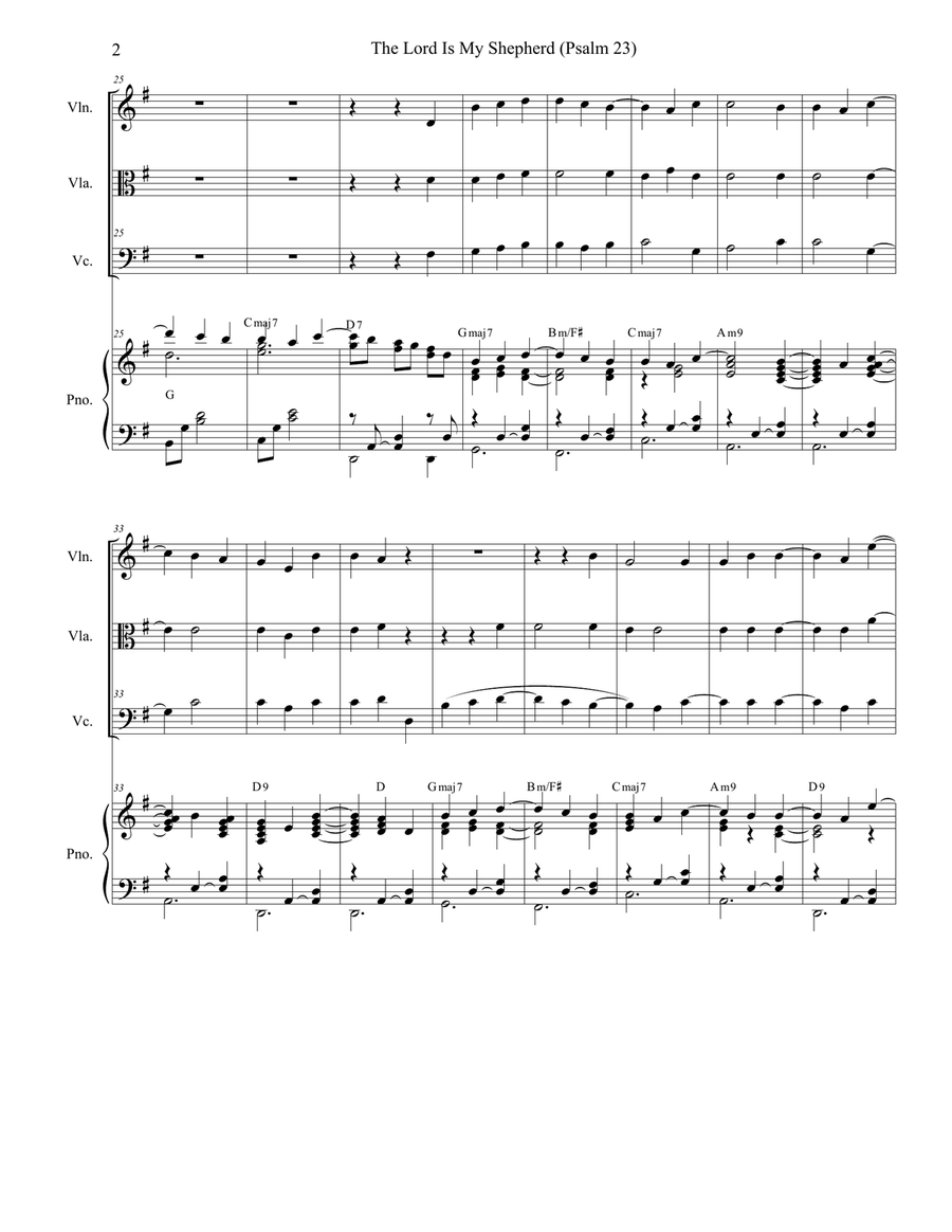 Psalm 23 (theme From The Vicar Of Dibley) String Quartet scores gallery preview page 2