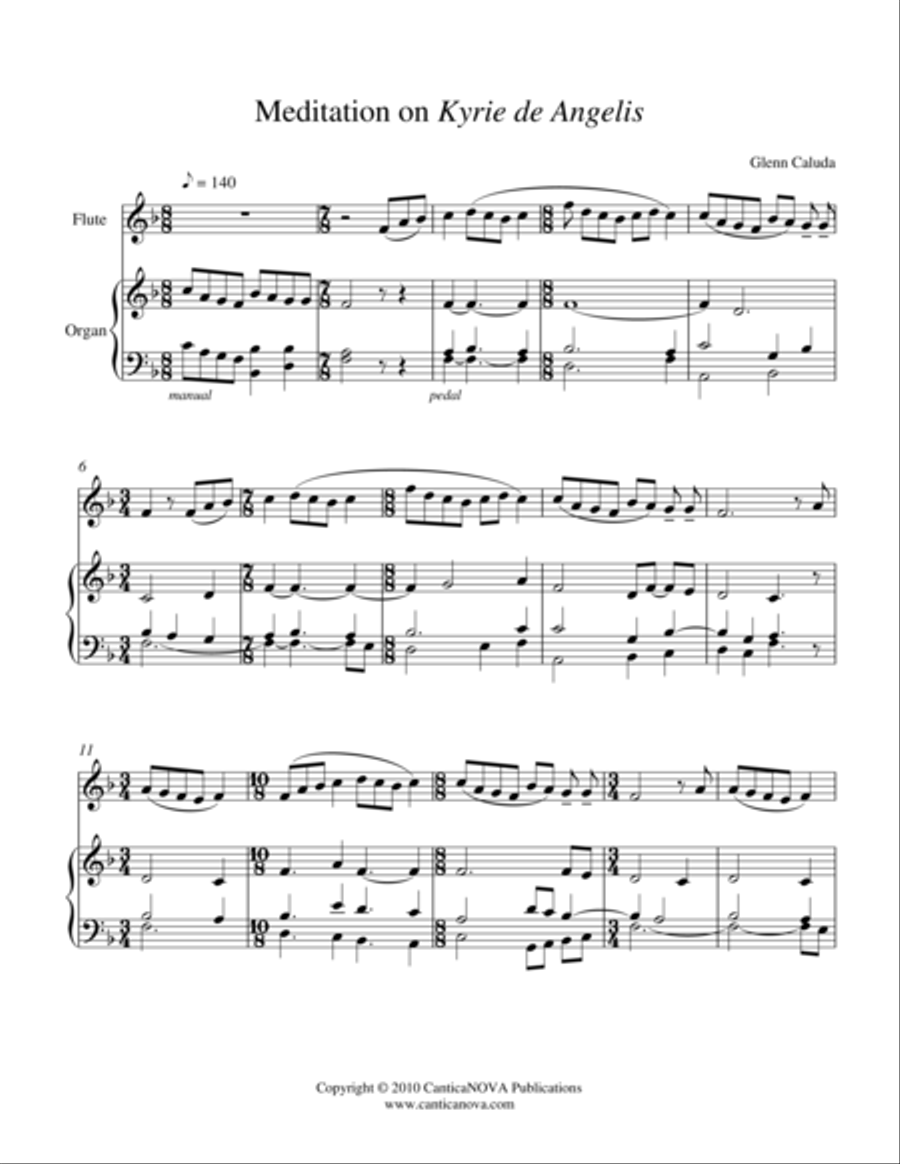 Meditation on 'Kyrie de Angelis' Flute scores gallery preview page 2