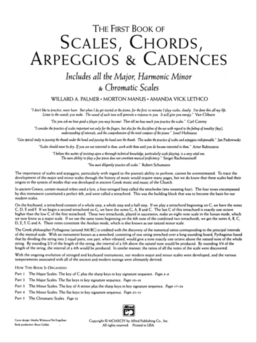 The First Book of Scales, Chords, Arpeggios & Cadences