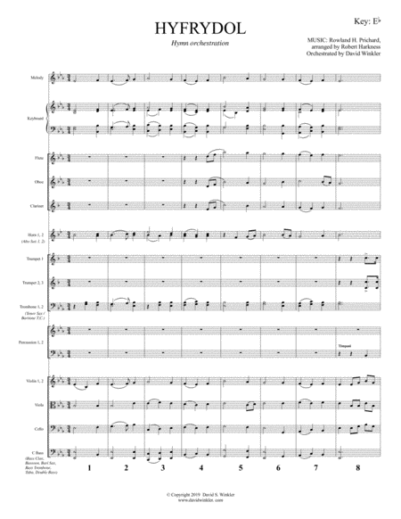 HYFRYDOL (Key of E-flat) - hymn orchestration image number null