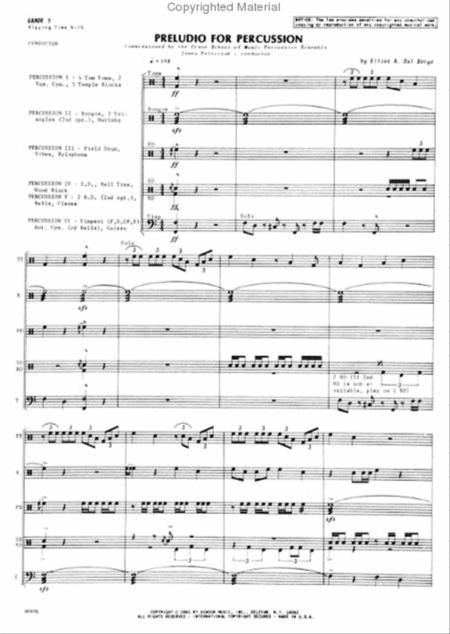 Preludio For Percussion Preludio For Percussion Chamber Music scores gallery preview page 2