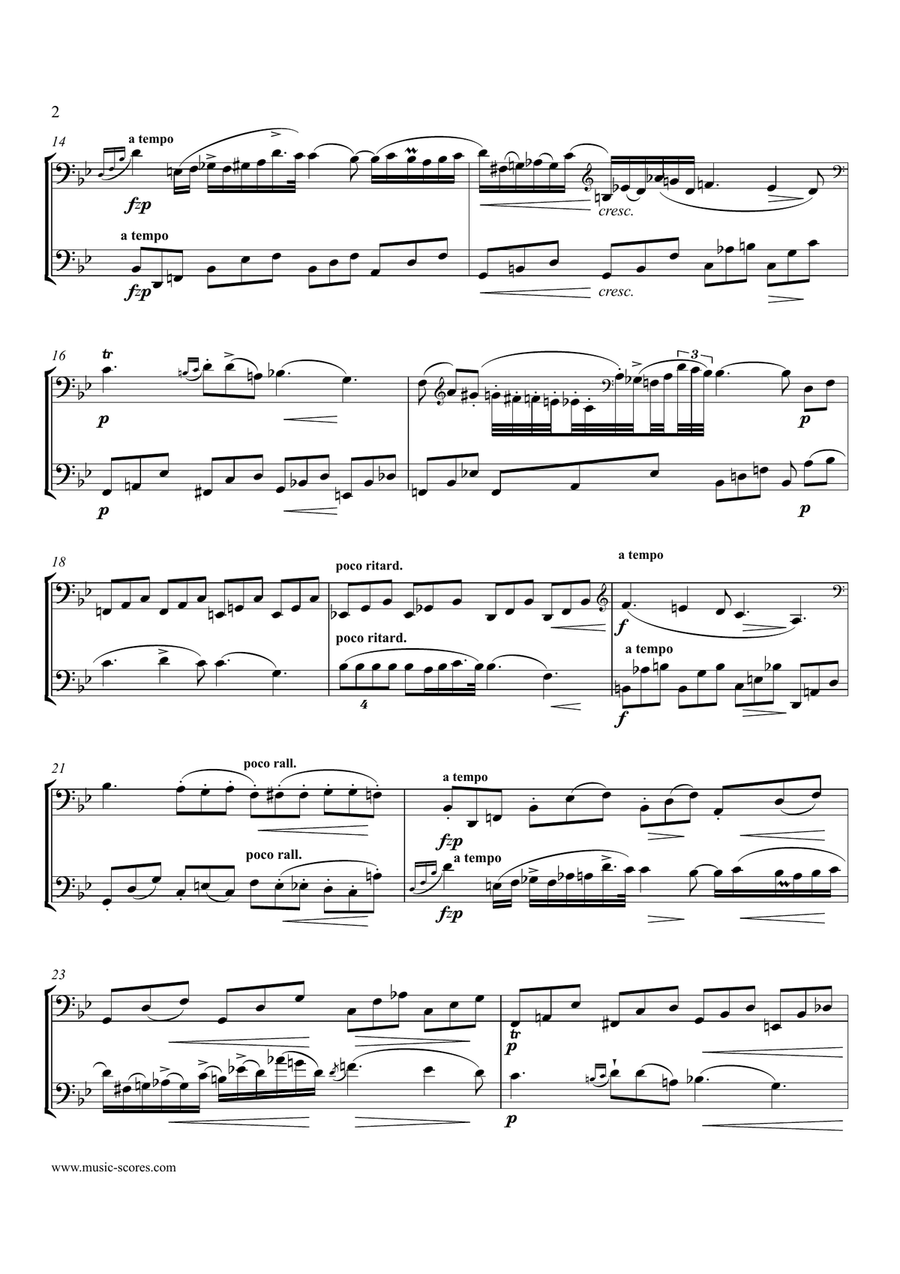 Chopin Nocturne: Op.09, No.2 - 2 Cellos String Orchestra scores gallery preview page 2