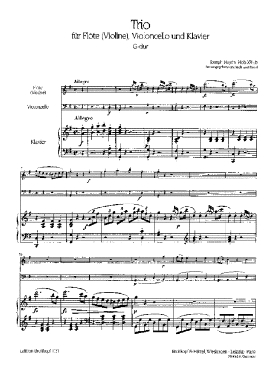 Piano Trio in G major Hob XV:15 Piano Trio scores gallery preview page 2