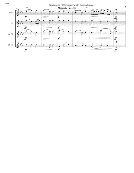 Variations on Remember, O Thou Man (A Christmas Carroll from Ravenscroft's Melismata) for flute quar image number null