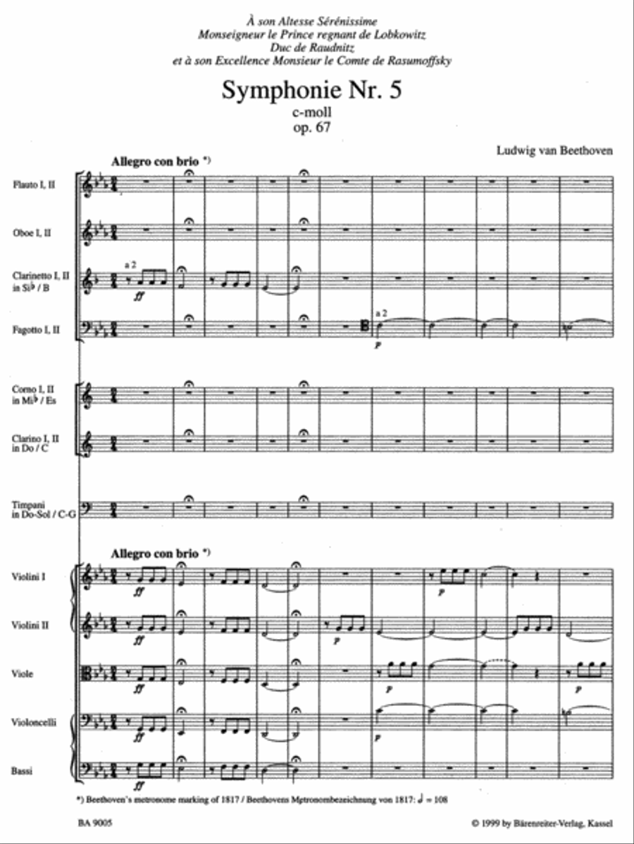 Symphony, No. 5 c minor, Op. 67 Orchestra scores gallery preview page 2