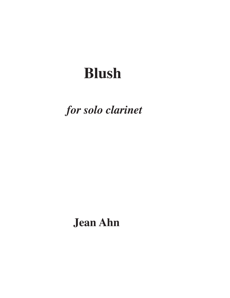 Blush for clarinet Clarinet Solo scores gallery preview page 1